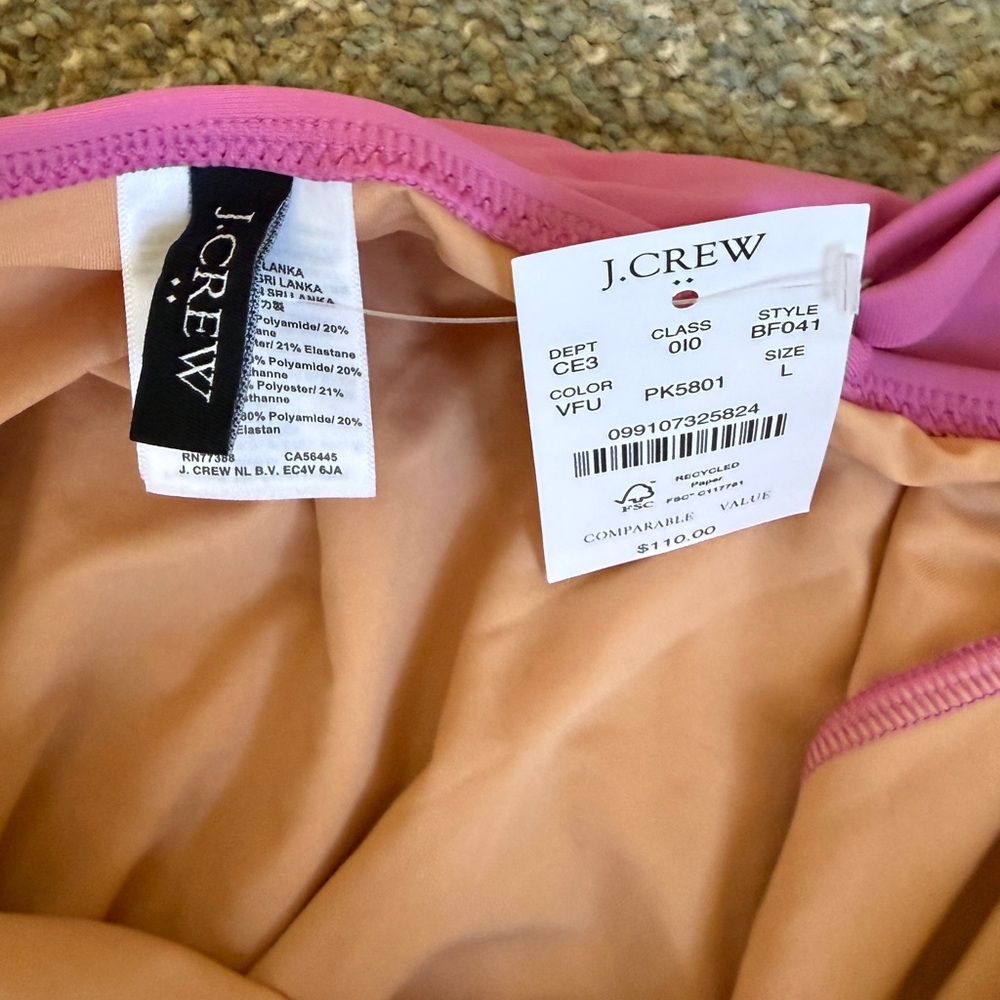 J. Crew Pink scalloped One-Piece Swimsuit - Picture 3 of 3